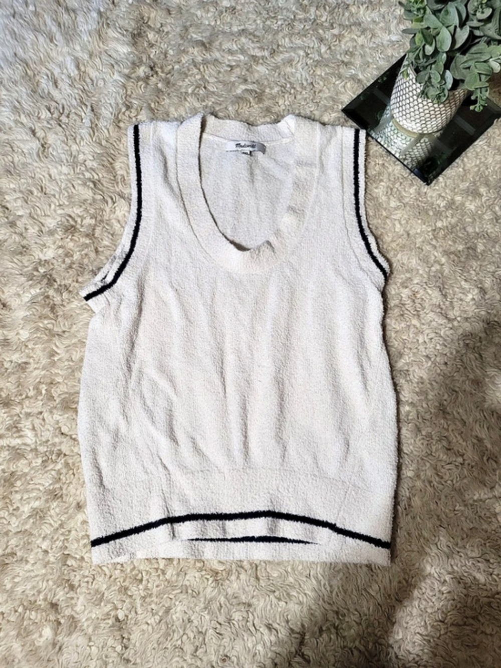Madewell Terry Knit Sweater Vest White XXS